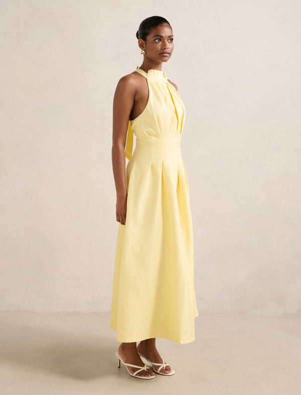 Miller Petite Pleat Halter Midi Dress Forever New