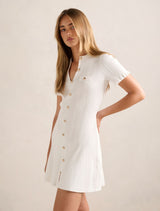 Violetta Stitch Interest Mini Dress Forever New