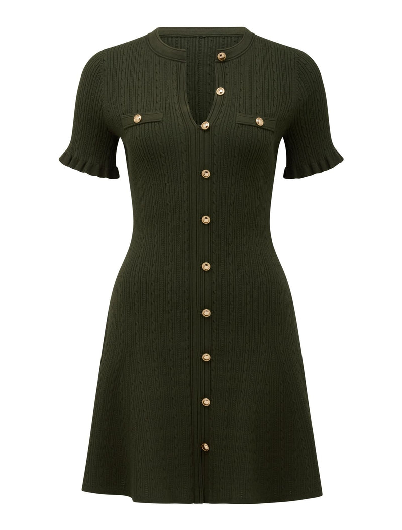 Violetta Stitch Interest Mini Dress Forever New