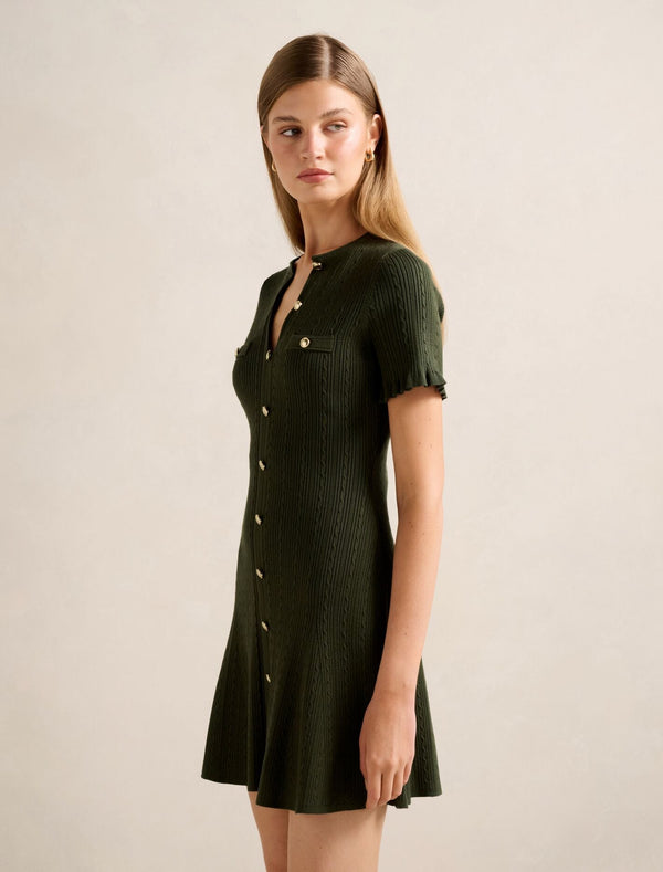 Violetta Stitch Interest Mini Dress Forever New