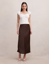 Sally Satin Slip Skirt Forever New