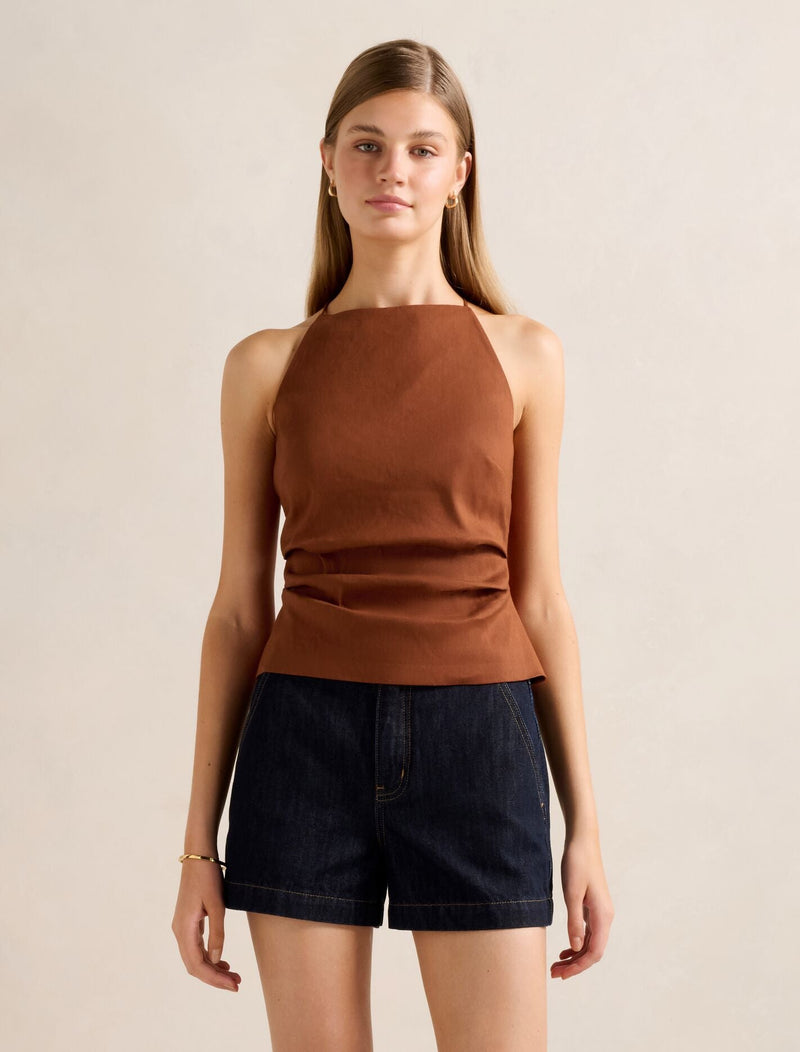 Nellie Open Back Top Smoked Paprika Forever New