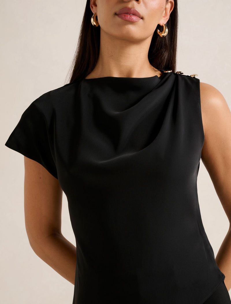 Aubery Asymmetric Draped Top Forever New