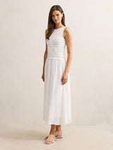Indy Woven Mixed Midi Dress Forever New