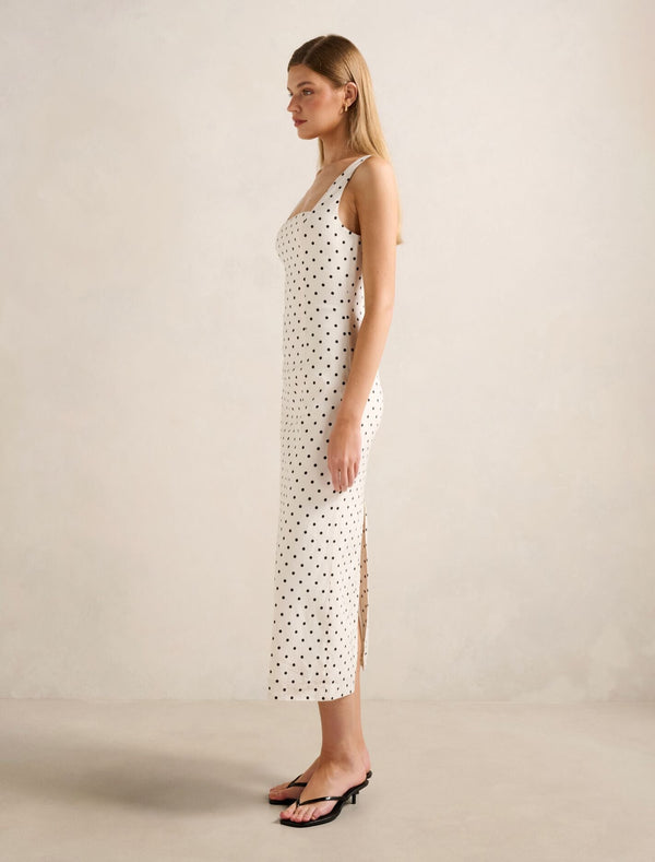 Jana Stretch Linen Midi Dress Forever New