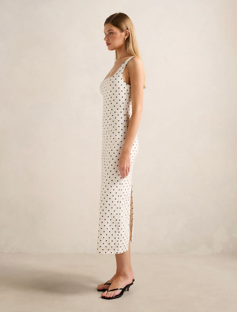 Jana Stretch Linen Midi Dress Forever New