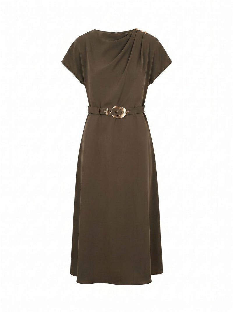 kylee linen midi dress Michael Costello x REVOLVE Kylee Midi Dress in Dusty Blue