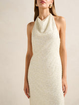 Miranda Sequin Halter Maxi Dress Forever New