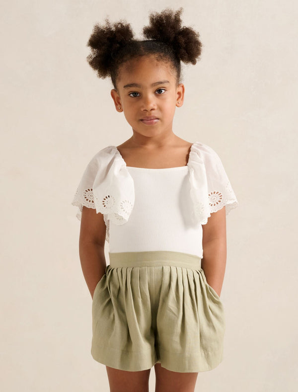 Aurora Flutter Sleeve Girls T-Shirt Cloud Dancer Forever New