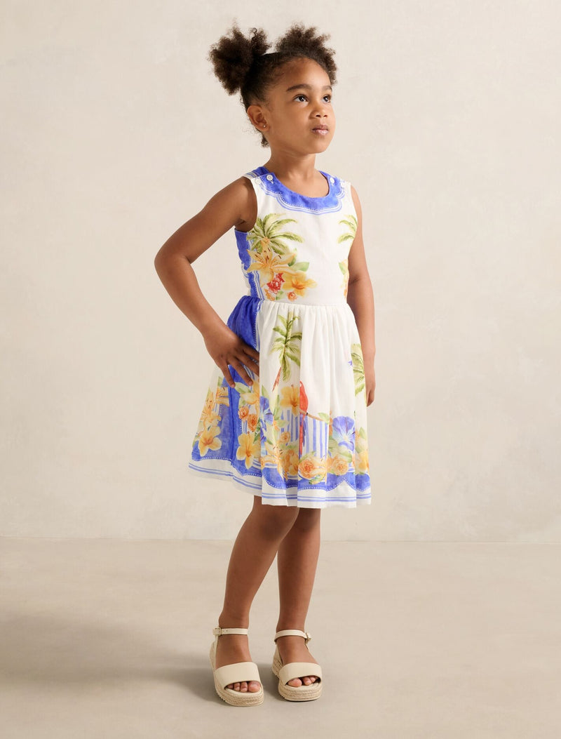 Piper Criss-Cross Back Girls Dress Antigua Holiday Forever New