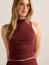 Savannah Ruched Mesh Top Forever New