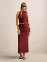 Savannah Ruched Mesh Top Forever New