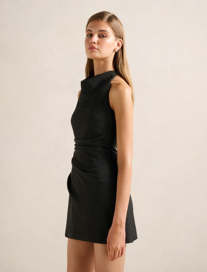 Tina Halter Mini Dress Black