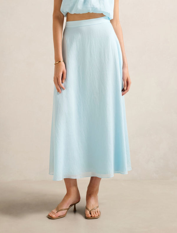 Maisie Circle Midi Skirt Soft Blue Co-Ord Forever New