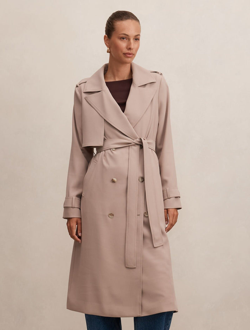 Cameron Soft Trench Coat Mocha | Forever New