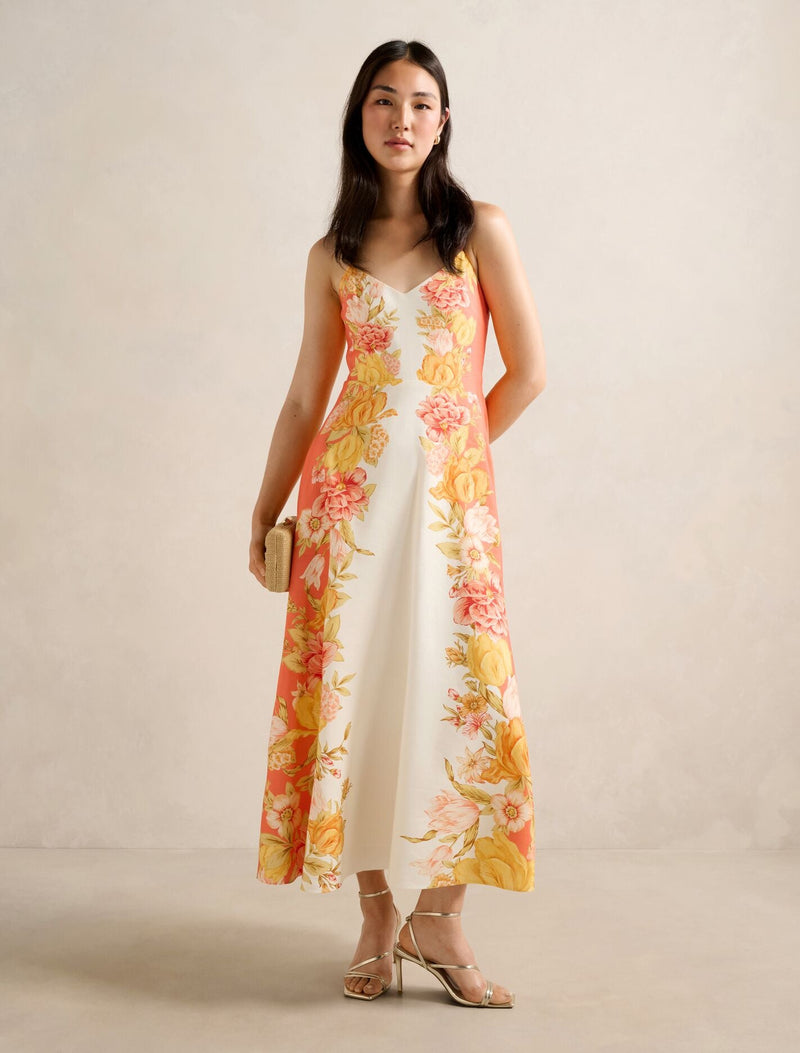 forever new floral midi dress Livvy Strappy Linen Midi Dress Mercia Floral