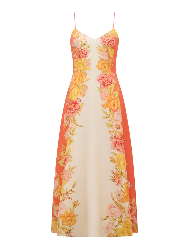Livvy Strappy Linen Midi Dress Mercia Floral | Forever New