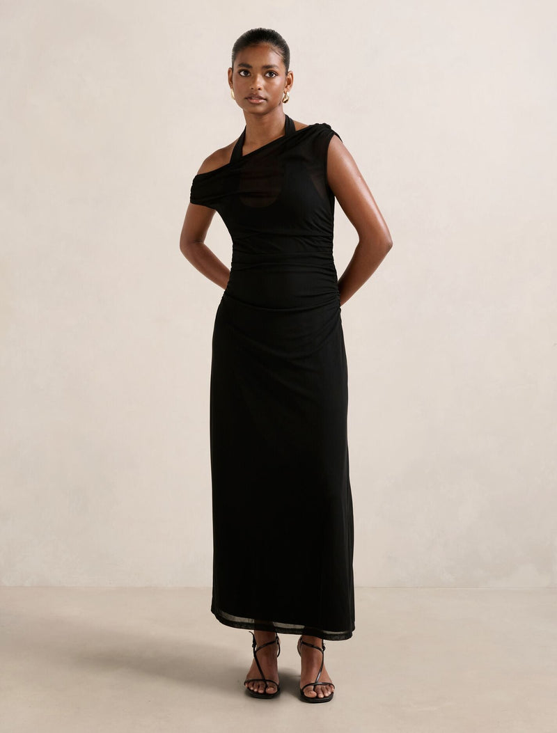 Brooklyn Petite Layered Jersey Maxi Dress Black | Forever New Brooklyn Petite Layered Jersey Maxi Dress Black | Forever New