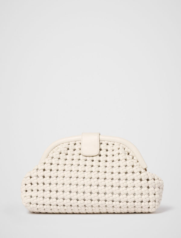 Aspen Open Weave Soft Clutch 0 White Forever New