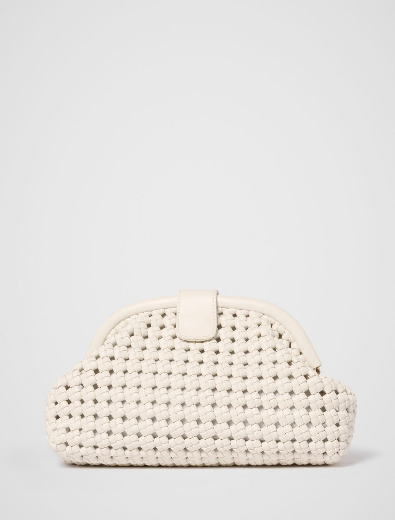 Aspen Open Weave Soft Clutch 0 White Forever New
