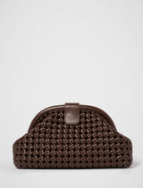 Aspen Open Weave Soft Clutch 0 Chocolate Forever New