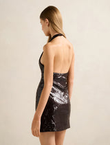 Tate Sequin Halter Mini Dress Forever New