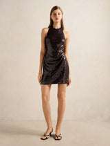 Tate Sequin Halter Mini Dress Forever New