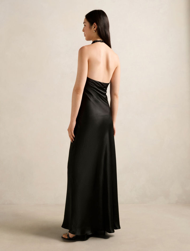 Abby Halter Satin Maxi Dress Forever New
