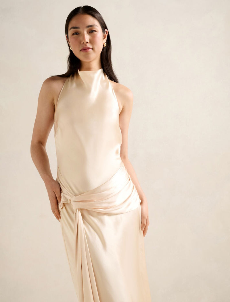 Abby Halter Satin Maxi Dress Forever New