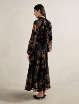Janelle Velvet Burnout Maxi Dress Forever New