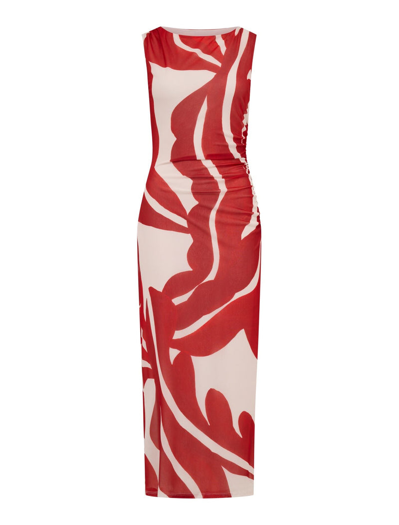 Ally Sleeveless Mesh Midi Dress