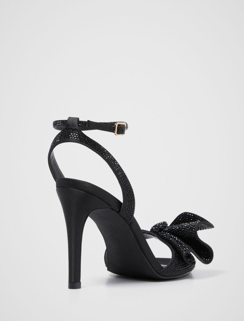 Shayla Side Bow Jewelled Heeled Sandal Forever New
