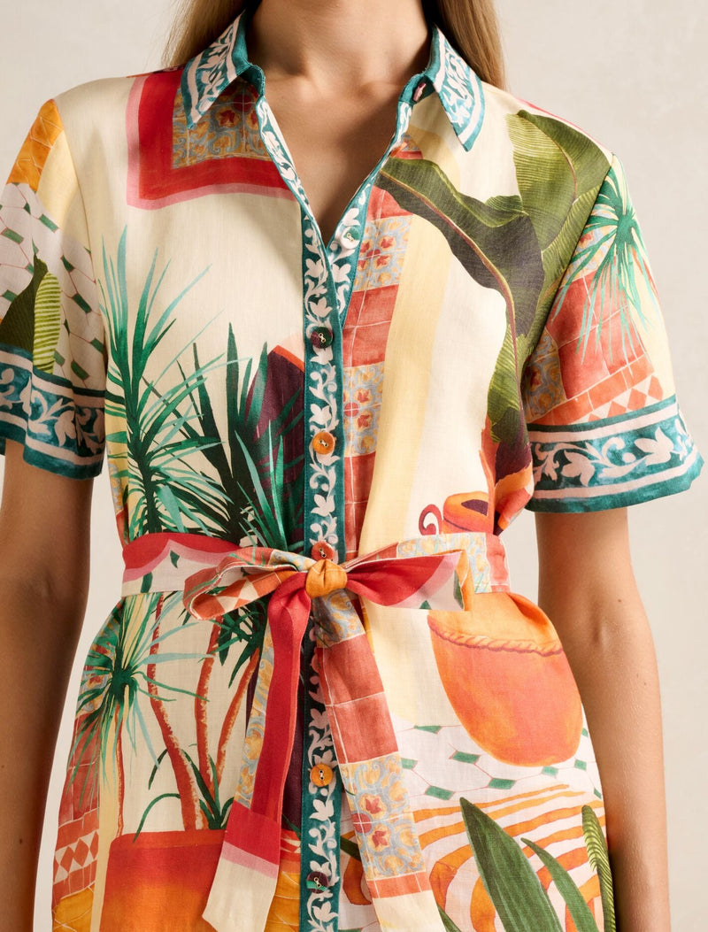 Sabine Printed Shirt Mini Dress Forever New