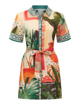 Sabine Printed Shirt Mini Dress Forever New