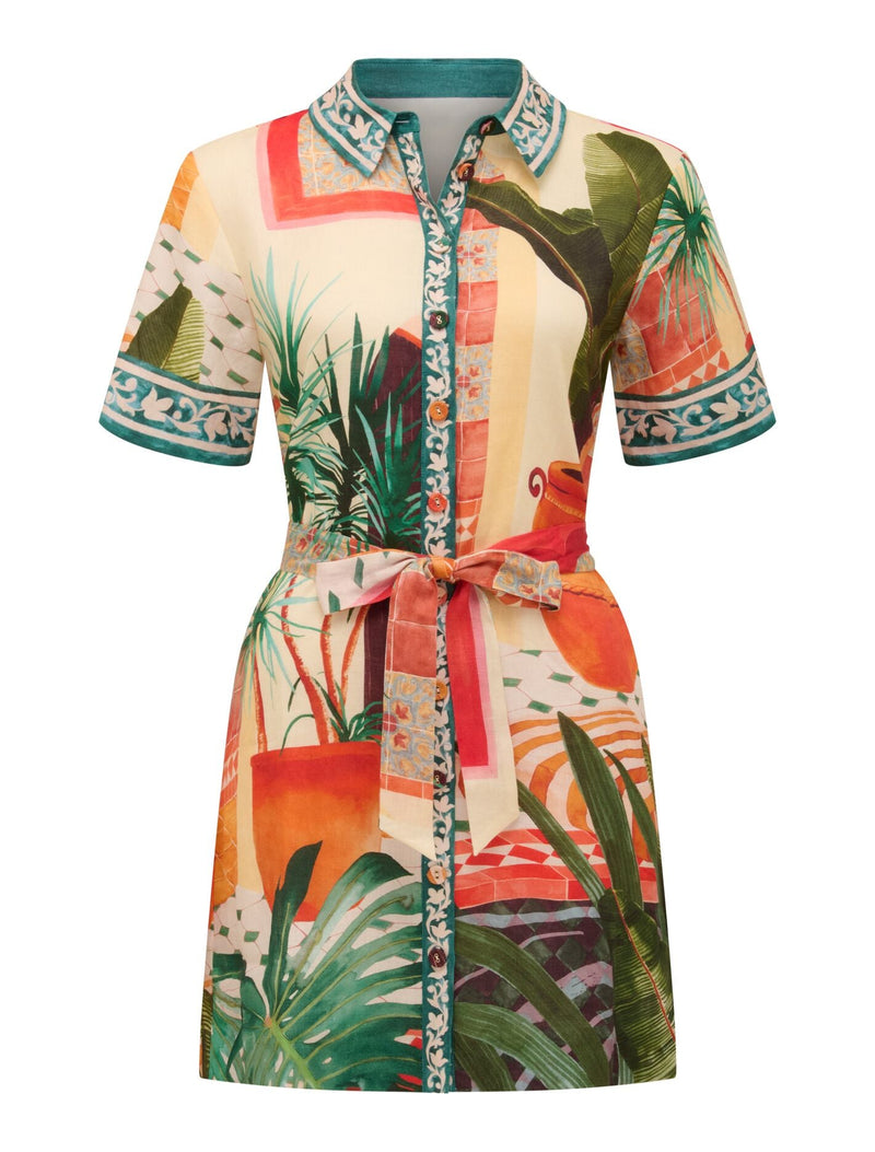 Sabine Printed Shirt Mini Dress Forever New