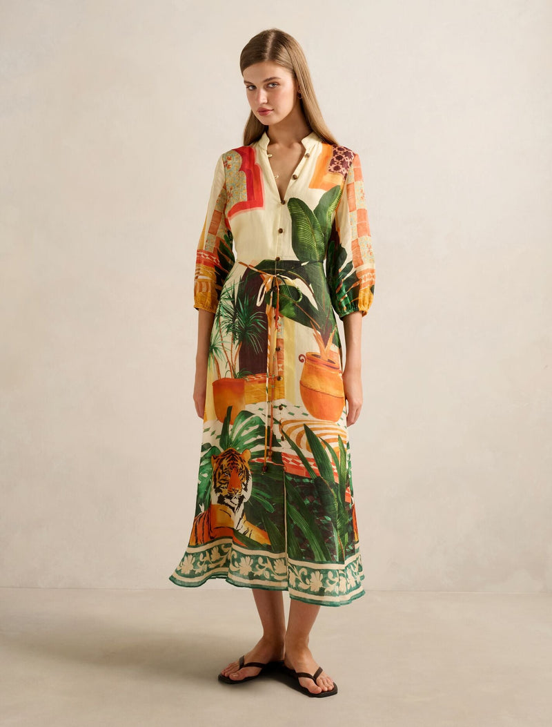 Arabella Printed Midi Dress Casablanca Holiday