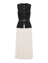 Louisa Woven Mix Knit Dress