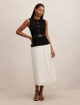 Louisa Woven Mix Knit Dress