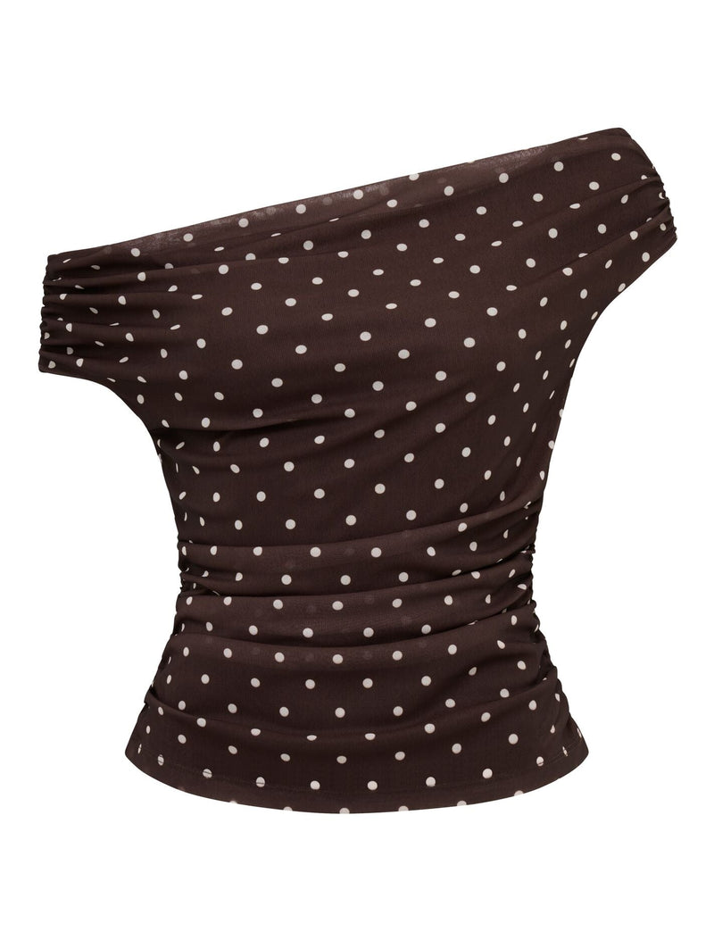 Mimi Off Shoulder Mesh Top Forever New