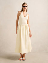Margot 2 In 1 Halter Midi Dress Whipped Butter Forever New