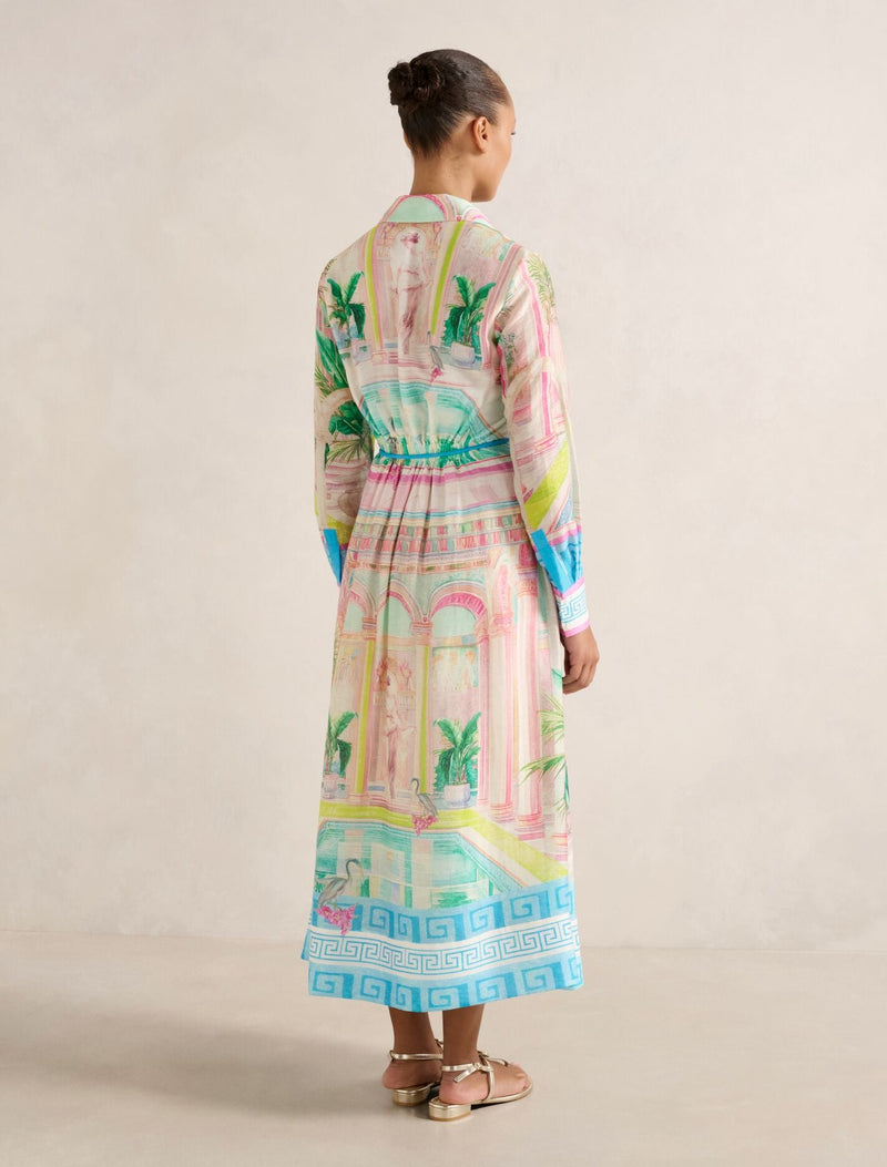 Abbey Printed Shirt Midi Dress Forever New