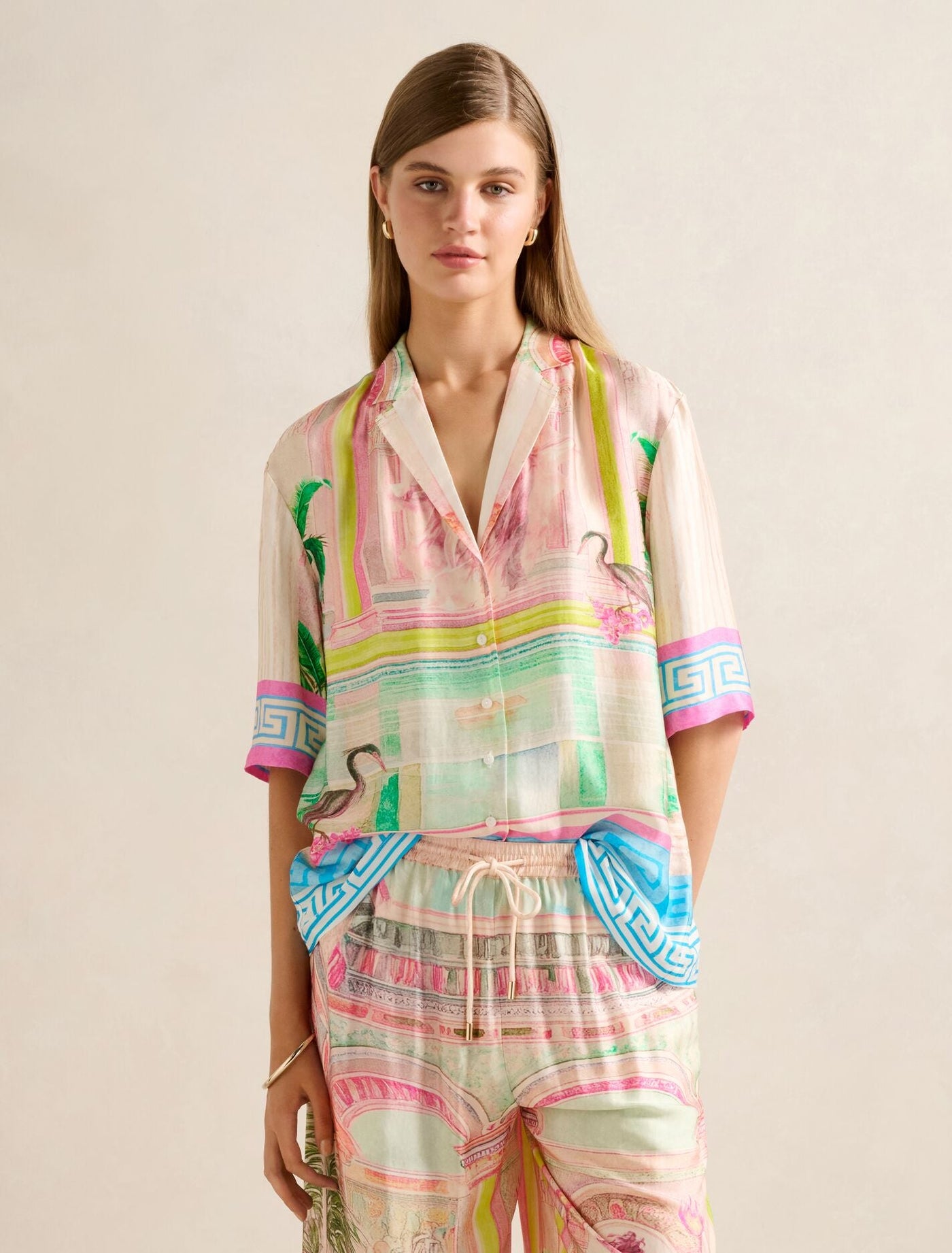 Brooklyn Satin Shirt Olympia Holiday Co-Ord | Forever New