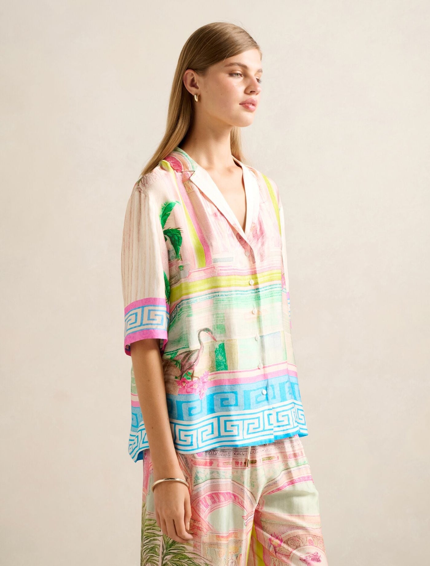 Brooklyn Satin Shirt Olympia Holiday Co-Ord | Forever New