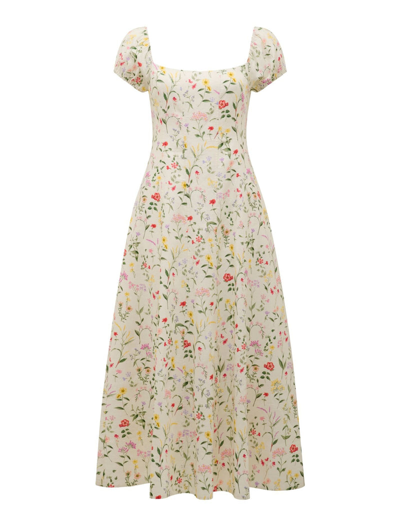 Sadie Cap Sleeve Linen Midi Dress Forever New