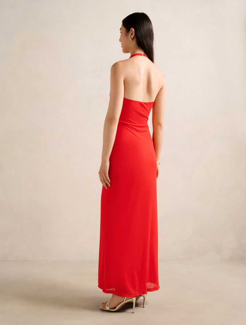 Abby Halter Mesh Maxi Dress Forever New