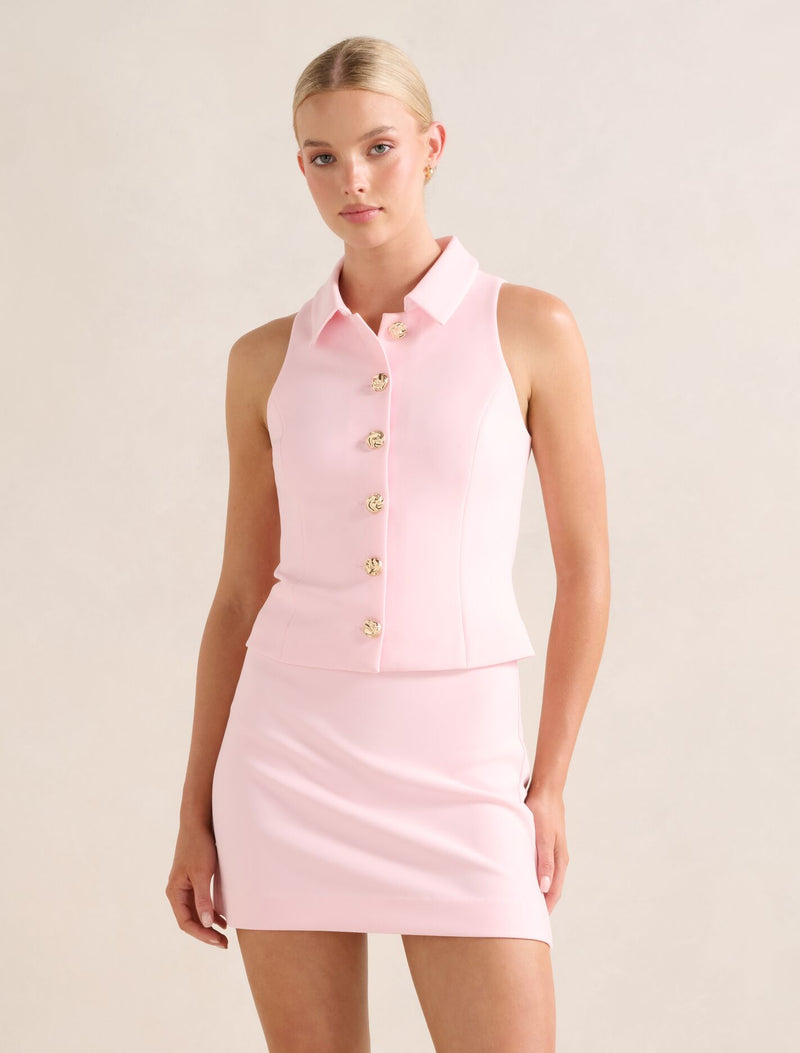 Tilly Button Detail Halter Top
