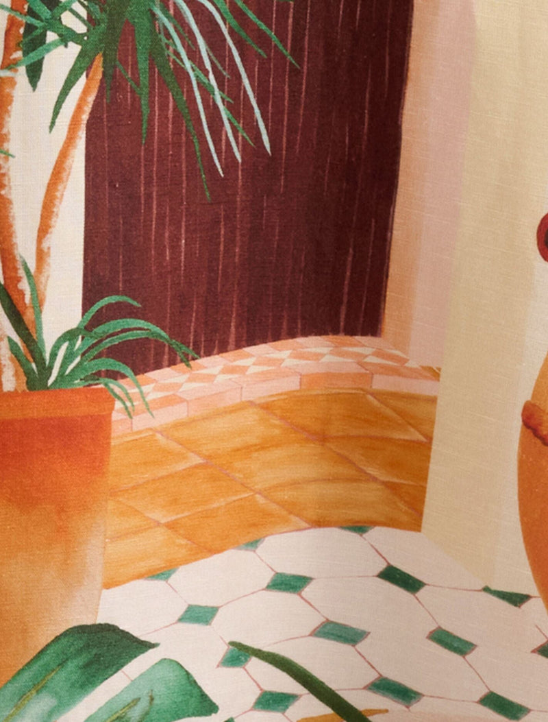 Bianca Printed Linen Midi Dress Forever New