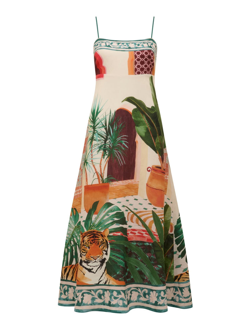 Bianca Printed Linen Midi Dress Forever New