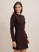 Lara Sculpted Cardigan Chocolate Co Ord Forever New