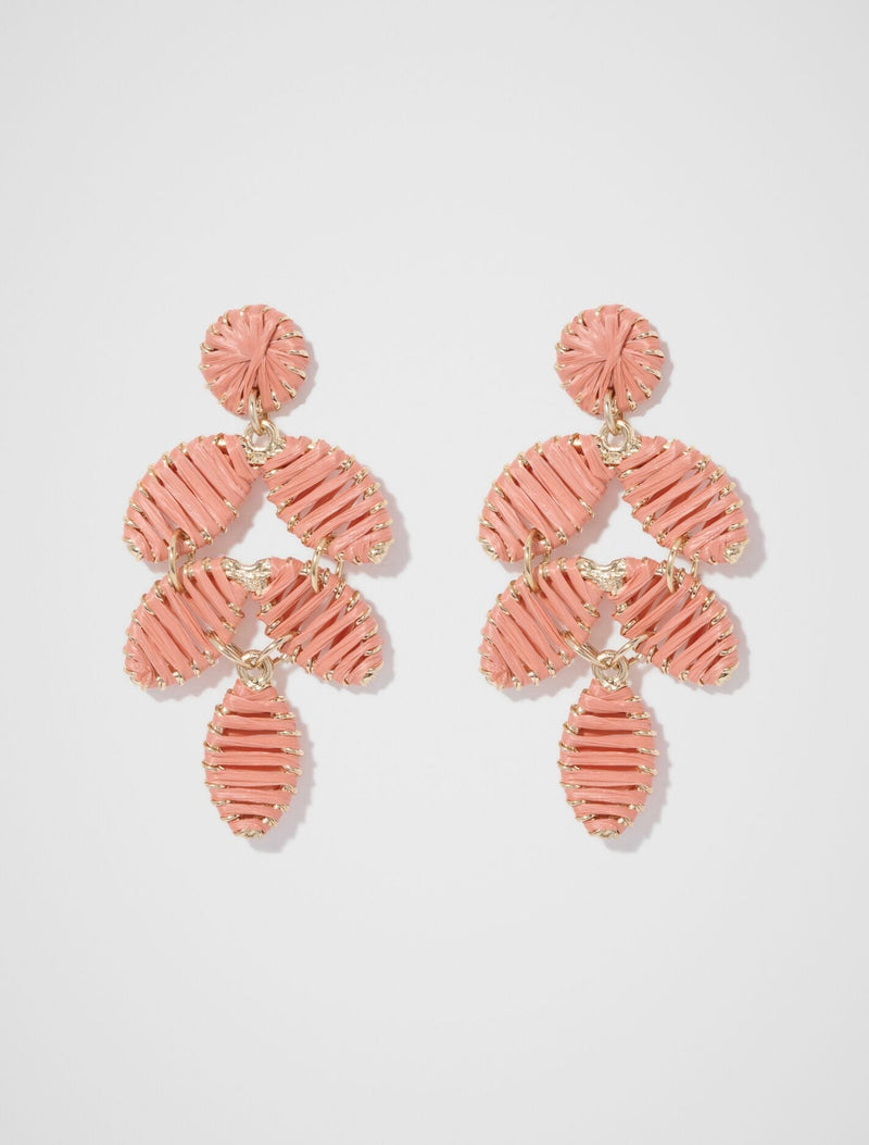 Abigail Long Petal Weave Earrings 0 Coral Gold Forever New
